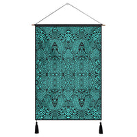 Polynesian Lauhala Mix Turquoise Hanging Poster - AH Hanging Poster 43 x 65 cm Cotton And Linen - Polynesian Pride