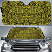 Polynesian Lauhala Mix Car Sun Shade Auto Sun Shade Universal Fit Yellow - Polynesian Pride