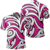 Unisex Polynesian Maori Ethnic Ornament Pink Polo Shirt Unisex Art - Polynesian Pride