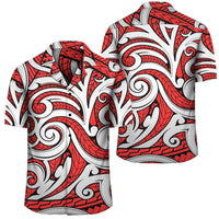 Polynesian Maori Ethnic Ornament Red Hawaiian Shirt Unisex Black - Polynesian Pride