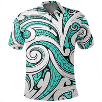 Unisex Polynesian Maori Ethnic Ornament Turquoise Polo Shirt - Polynesian Pride
