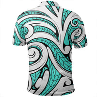 Unisex Polynesian Maori Ethnic Ornament Turquoise Polo Shirt - Polynesian Pride