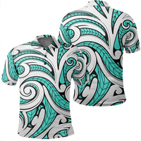 Unisex Polynesian Maori Ethnic Ornament Turquoise Polo Shirt Unisex Art - Polynesian Pride
