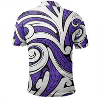 Unisex Polynesian Maori Ethnic Ornament Violet Polo Shirt - Polynesian Pride