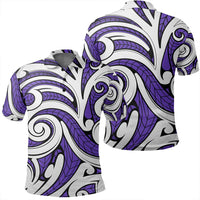 Unisex Polynesian Maori Ethnic Ornament Violet Polo Shirt Unisex Art - Polynesian Pride