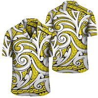 Polynesian Maori Ethnic Ornament Yellow Hawaiian Shirt Unisex Black - Polynesian Pride