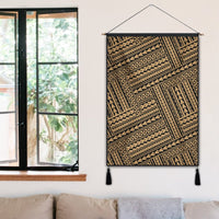 Polynesian Nation Gold Hanging Poster - AH Hanging Poster 50 x 75 cm Cotton And Linen - Polynesian Pride