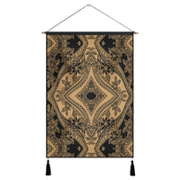 Polynesian Plumeria Mix Gold Black Hanging Poster - AH Hanging Poster 43 x 65 cm Cotton And Linen - Polynesian Pride