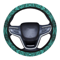 Polynesian Symmetry Turquoise Hawaii Steering Wheel Cover with Elastic Edge One Size Turquoise Steering Wheel Cover - Polynesian Pride