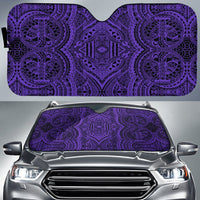 Polynesian Symmetry Car Sun Shade Auto Sun Shade Universal Fit Violet - Polynesian Pride