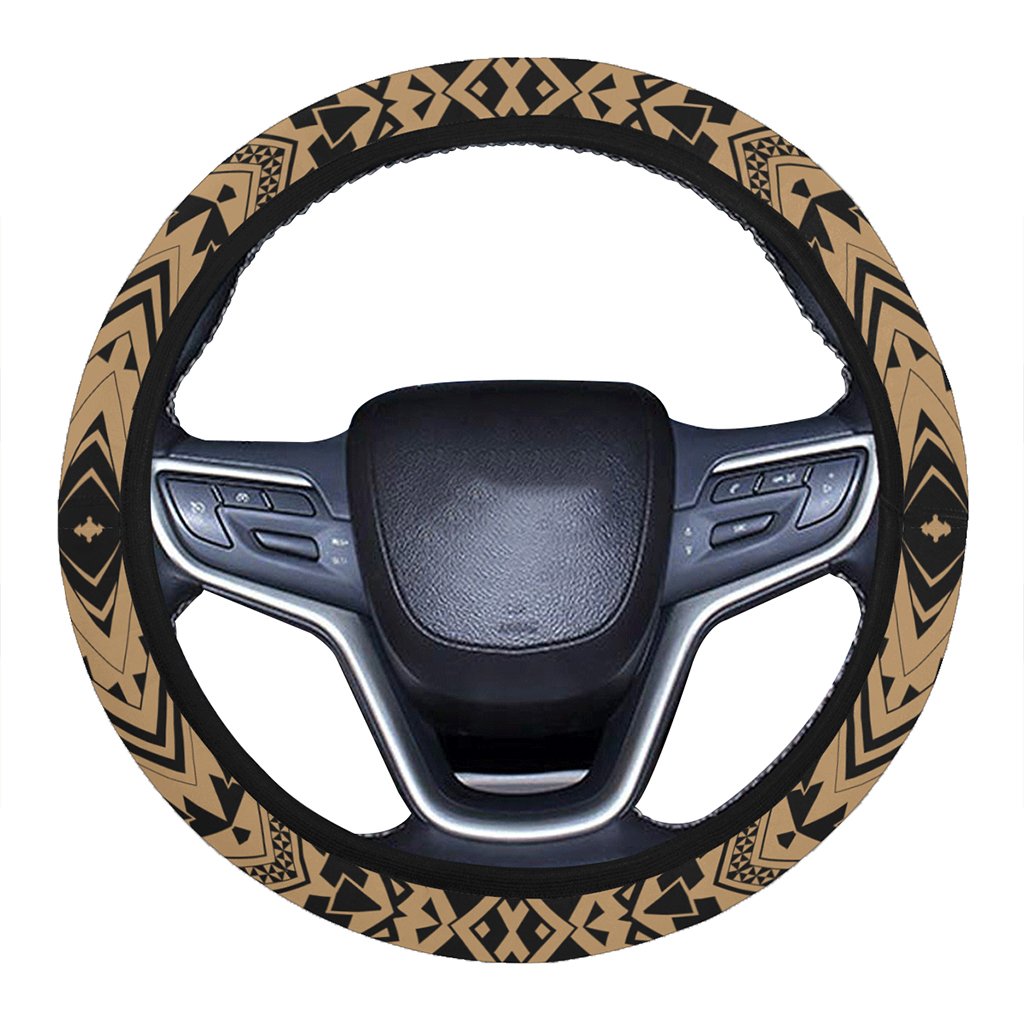 Polynesian Tradition Gold Hawaii Steering Wheel Cover with Elastic Edge One Size Gold Steering Wheel Cover - Polynesian Pride