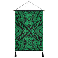Polynesian Tradition Green Hanging Poster - AH Hanging Poster 43 x 65 cm Cotton And Linen - Polynesian Pride