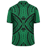 Polynesian Tradition Green Hawaiian Shirt - Polynesian Pride