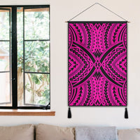 Polynesian Tradition Pink Hanging Poster - AH Hanging Poster 50 x 75 cm Cotton And Linen - Polynesian Pride