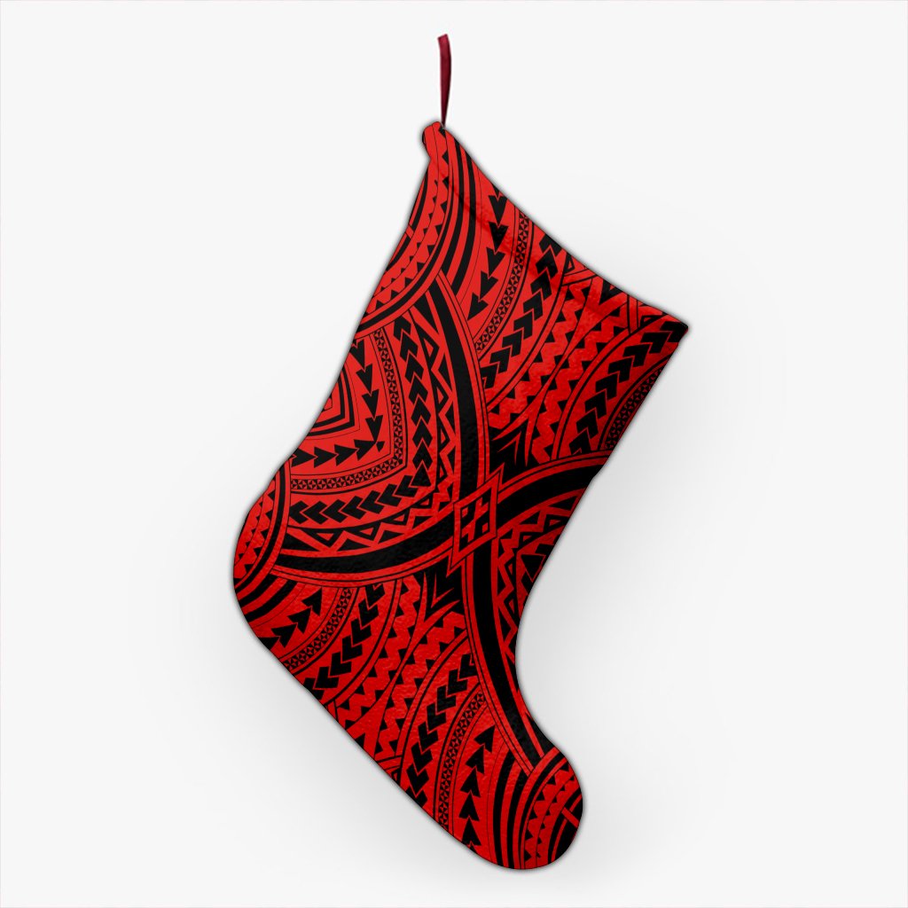 Polynesian Tradition Red Christmas Stocking 26 X 42 cm Red Christmas Stocking - Polynesian Pride