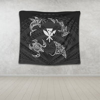 Polynesian Turtle Hammerhead Shark Ray Kanaka Hawaii Tapestry Circle - AH - Polynesian Pride