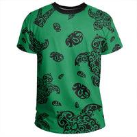 Polynesian Turtle Palm And Sea Pebbles Green T Shirt - Polynesian Pride
