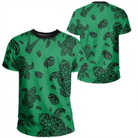 Polynesian Turtle Palm And Sea Pebbles Green T Shirt Unisex Polyester - Polynesian Pride
