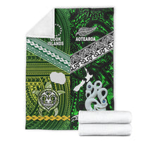 New Zealand And Cook Islands Premium Blanket Together - Green LT8 - Polynesian Pride