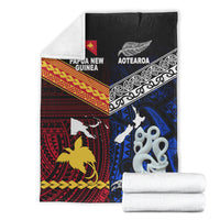 New Zealand And Papua New Guinea Premium Blanket Together - Blue LT8 - Polynesian Pride
