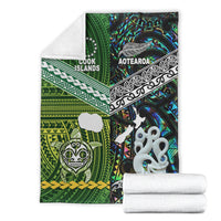 New Zealand And Cook Islands Premium Blanket Together - Paua Shell LT8 - Polynesian Pride