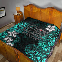 (Custom Personalised) Polynesian Fathers Day Premium Quilt I Love You In Every Universe - Turquoise LT8 - Polynesian Pride