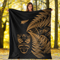 New Zealand Haka Rugby Maori Premium Blanket Silver Fern Vibes - Gold LT8 - Polynesian Pride