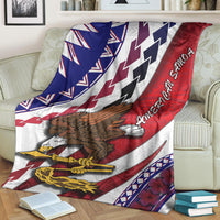 American Samoa Premium Blanket Artsy Style LT9 White - Polynesian Pride