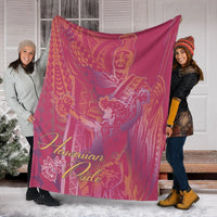 Hawaii Premium Blanket - King Of Hawaii With Hawaiian Girls Pink Version - Polynesian Pride