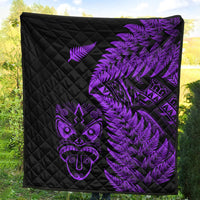 New Zealand Haka Rugby Maori Premium Quilt Silver Fern Vibes - Purple LT8 - Polynesian Pride
