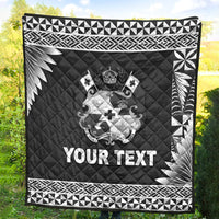 (Custom Personalised) Tonga Coat Of Arms Premium Quilt Simplified Version - Black LT8 - Polynesian Pride