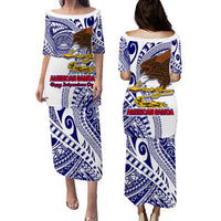 American Samoa Independence Day Puletasi Dress Simple Style LT9 Long Dress White - Polynesian Pride