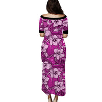 Polynesian Puletasi Dress Tropical Hibiscus Flower With Tapa Pattern Ver.03 LT14 - Polynesian Pride