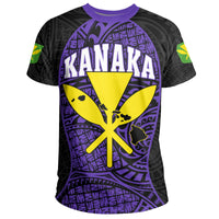 Hawaii Kanaka Map Polynesian T Shirt Purple Gel Style - Polynesian Pride