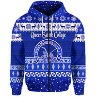 Queen Salote College Christmas Zip Hoodie Simple Style LT8 - Polynesian Pride