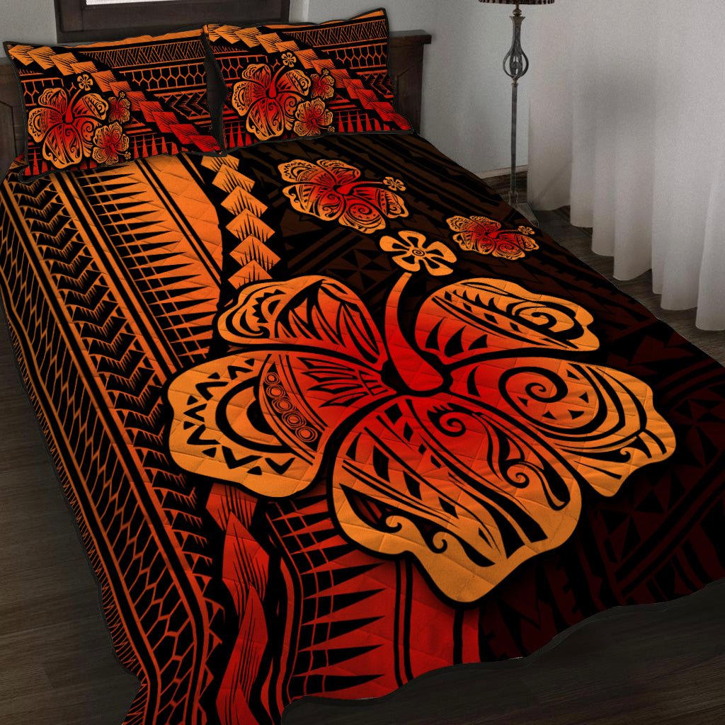 Polynesian Hibiscus Quilt Bed Set Hawaiian Style No.1 LT6 Red - Polynesian Pride