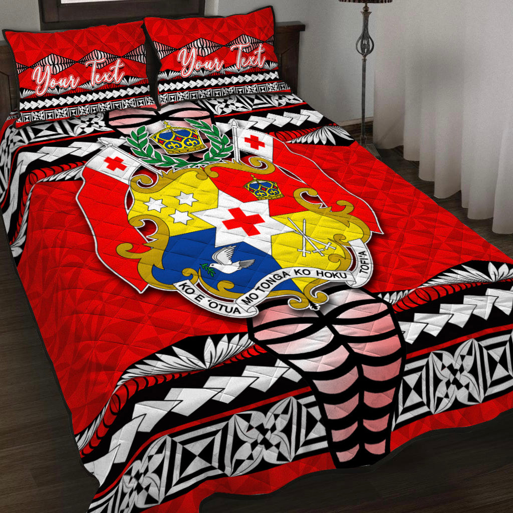 (Custom Personalised) Tonga Ngatu Quilt Bed Set Red Style LT6 Red - Polynesian Pride