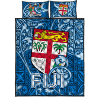 Fiji Quilt Bed Set Tapa Patterns Blue Style LT6 - Polynesian Pride