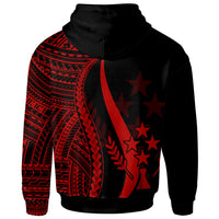 Kosrae Custom Hoodie Red Tentacle Tribal Pattern - Polynesian Pride