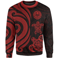 Tahiti Sweater - Red Tentacle Turtle Unisex Red - Polynesian Pride