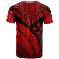 Kosrae Custom T Shirt Red Polynesian Necklace and Lauhala - Polynesian Pride