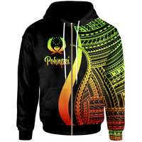 Pohnpei Zip up Hoodie Reggae Tentacle Tribal Pattern Unisex Reggae - Polynesian Pride