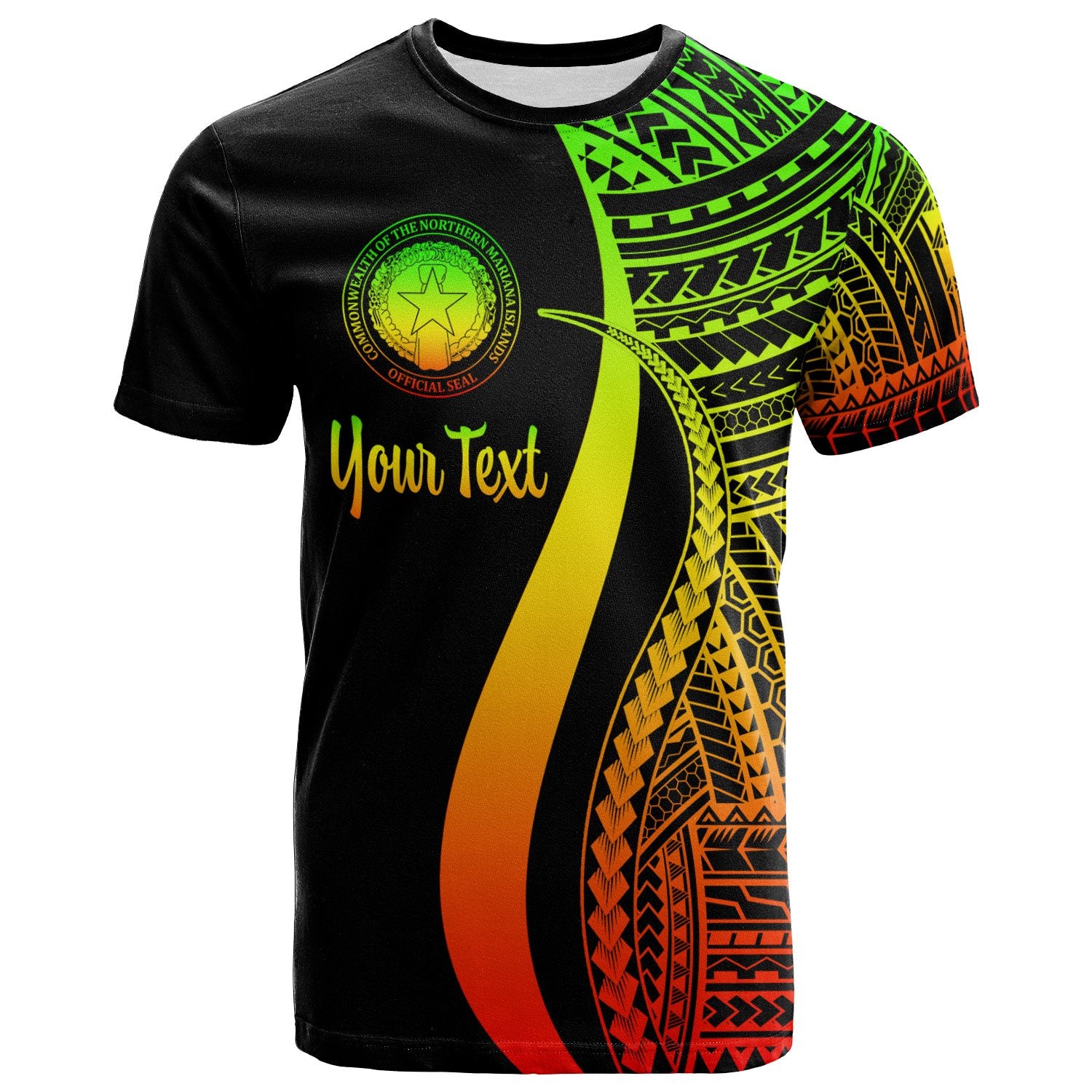 Northern Mariana Islands Custom T Shirt Reggae Polynesian Tentacle Tribal Pattern Unisex Reggae - Polynesian Pride