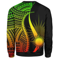 Marshall Islands Custom Personalised Sweatshirt - Reggae Polynesian Tentacle Tribal Pattern - Polynesian Pride