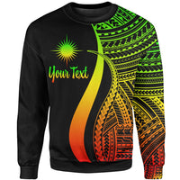 Marshall Islands Custom Personalised Sweatshirt - Reggae Polynesian Tentacle Tribal Pattern Unisex Reggae - Polynesian Pride