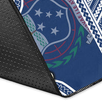 (Custom Personalised) Samoa Area Rug Samoan Plumeria Flowers Mix Polynesian Pattern LT14 - Polynesian Pride