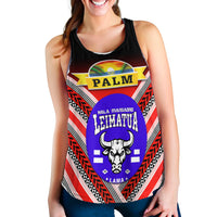 Mate Ma'a Tonga Women Racerback Tank Leimatu'a Bulls Creative Style - Red NO.1 LT8 - Polynesian Pride
