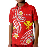 Hawaii Polo Shirt Red Polynesian Line Style LT9 Kid Red - Polynesian Pride