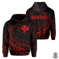 Kanaka Hoodie Frida Style Red Unisex Black - Polynesian Pride