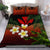 (Custom) Kanaka Maoli (Hawaiian) Quilt Bed Set, Polynesian Plumeria Banana Leaves Red Personal Signature Twin Red - Polynesian Pride